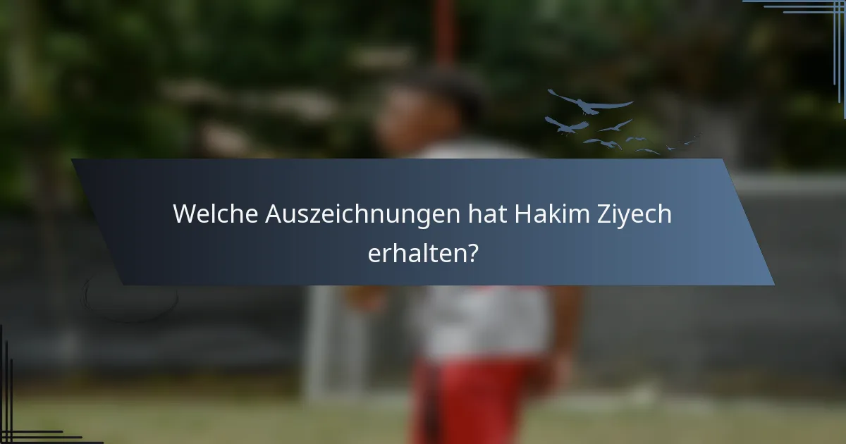 Welche Auszeichnungen hat Hakim Ziyech erhalten?