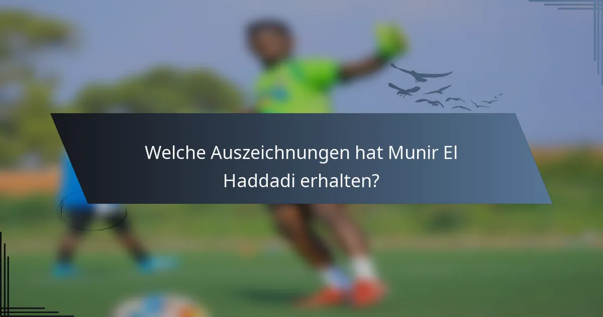 Welche Auszeichnungen hat Munir El Haddadi erhalten?