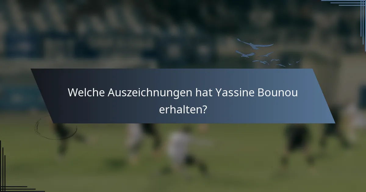 Welche Auszeichnungen hat Yassine Bounou erhalten?