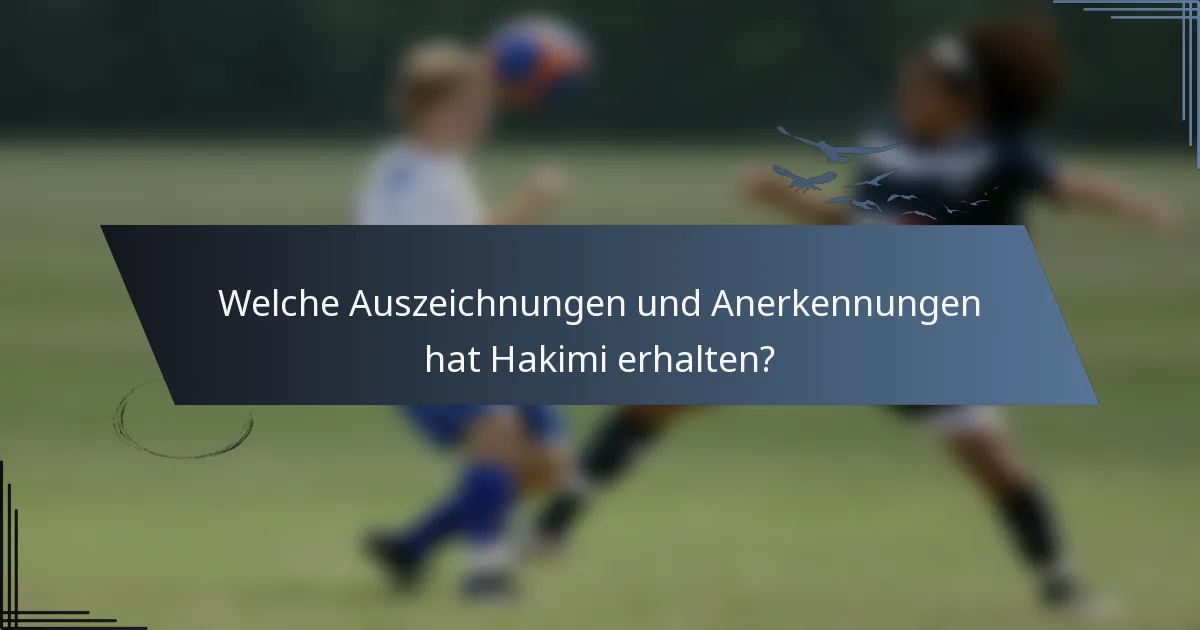 Welche Auszeichnungen und Anerkennungen hat Hakimi erhalten?