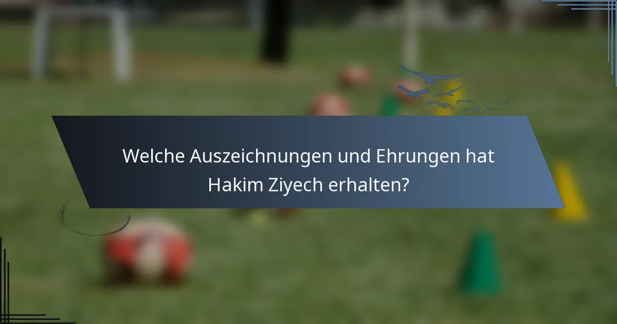 Welche Auszeichnungen und Ehrungen hat Hakim Ziyech erhalten?