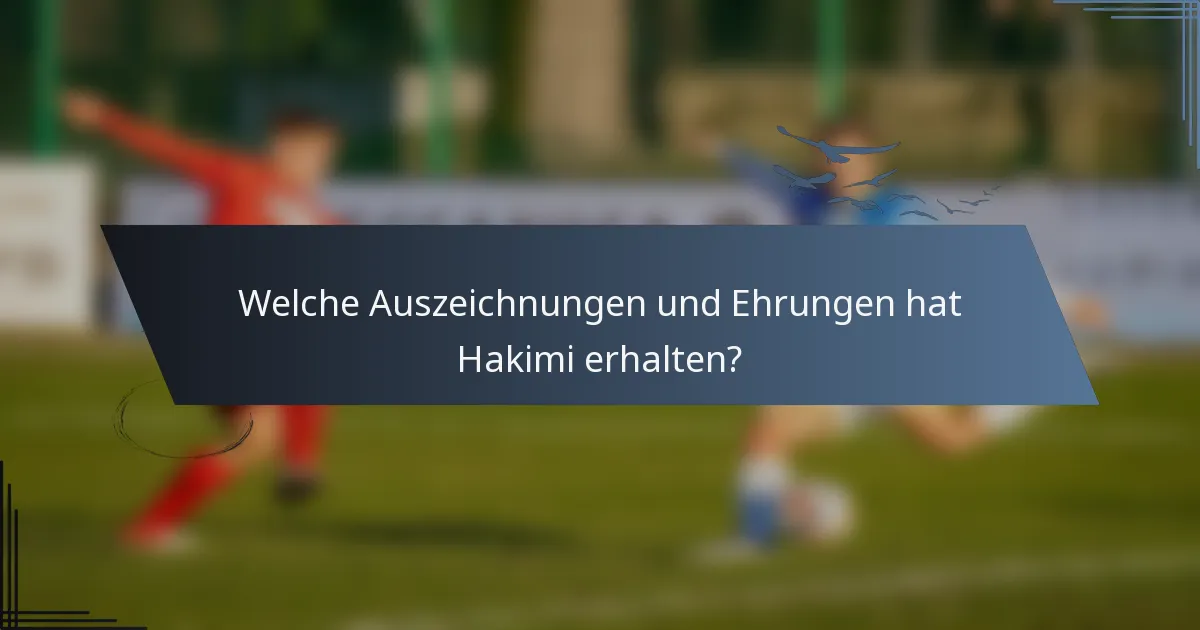 Welche Auszeichnungen und Ehrungen hat Hakimi erhalten?