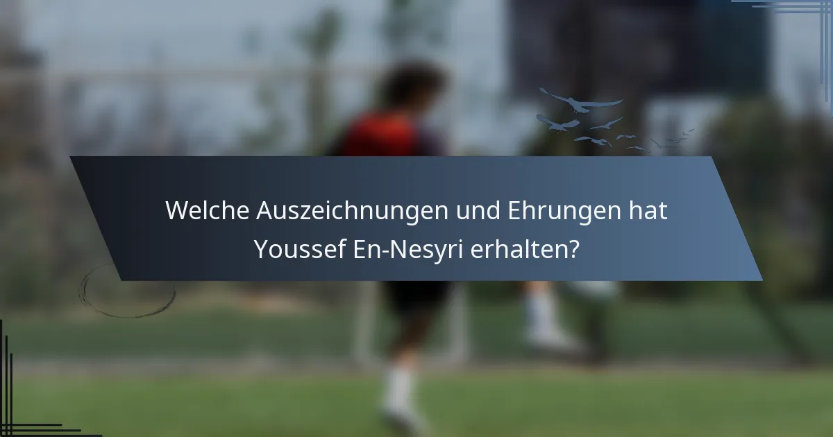 Welche Auszeichnungen und Ehrungen hat Youssef En-Nesyri erhalten?
